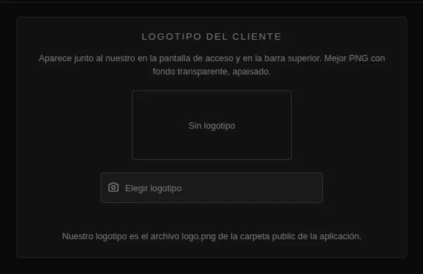 Pantalla de logotipo del cliente