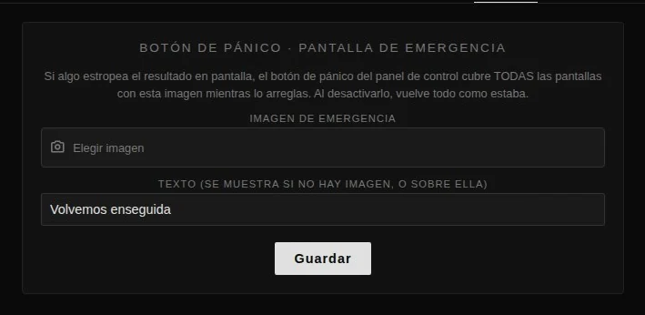 Configuración del botón de pánico