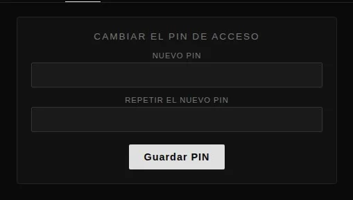Cambio del PIN de acceso