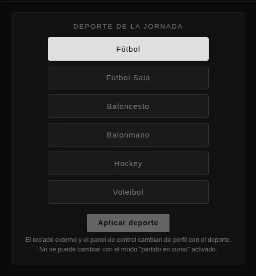 Selección del deporte de la jornada con los seis deportes