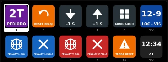 Teclado de hockey, página Extras